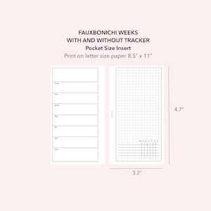 Pocket Size Simple Hobonichi Weeks Printable Insert Simple Style ...