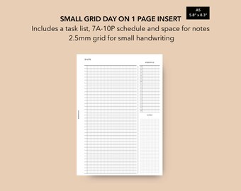 A5 Daily Insert, Printable Daily Planner Pages, Filofax A5 Inserts, A5 Planner Inserts, Undated Daily Pages, LV GM Agenda Refill