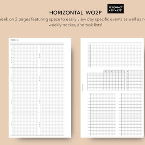 FC Compact Horizontal Weekly with Task List, Trackers and Notes, Franklin Covey Compact Inserts, FCC Weekly Insert