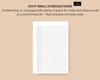 A5 Daily with Small Schedule and Tasks Insert, Printable Daily Planner Pages, Filofax A5 Inserts, A5 Planner Inserts, LV GM Agenda Refill