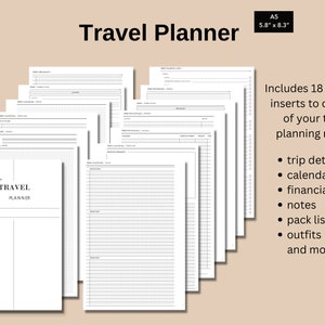 A5-reseplanerare, reseplaneringsbilaga, packlista, veckoplan, daglig resplanerare, utskrivbara bilagor, MomYePlans