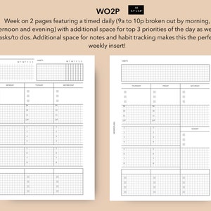 A6 WO2P with Trackers, Schedules and Task List, A6 Filofax Weekly Planner Insert, Printable A6 Vertical Weekly Insert, Momyeplan