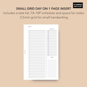 FC Compact Daily Insert, Printable Daily Planner Pages, Franklin Covey Compact Inserts, Undated Daily Pages, Franklin Covey Refill