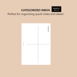 Pocket Plus Categorized Inbox, Pocket Plus Inbox Insert, Getting Things Done Inbox, Pocket Size Brain Dump Insert