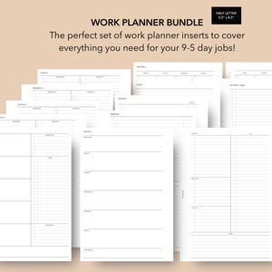 Half Letter Work Planner Bundle | Franklin Covey Classic Work Planner Inserts, Work Planner Bundle, Half Letter Discbound Work Inserts