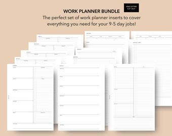 Half Letter Work Planner Bundle | Franklin Covey Classic Work Planner Inserts, Work Planner Bundle, Half Letter Discbound Work Inserts