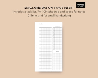 Personal Daily Insert, Printable Daily Planner Pages, Filofax Personal Inserts, Undated Daily Pages, LV MM Agenda Refill