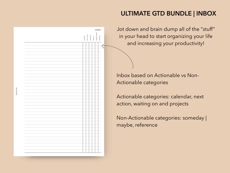 A5 GTD Printable Planner Inserts Bundle (digital Download) - Etsy