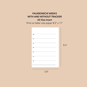 A5 Size Minimalist Hobonichi Weeks Printable Insert Fauxbonichi Weeks ...