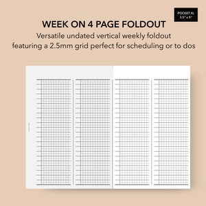 Pocket Size Weekly Foldout Insert Small Grid Weekly Insert 
