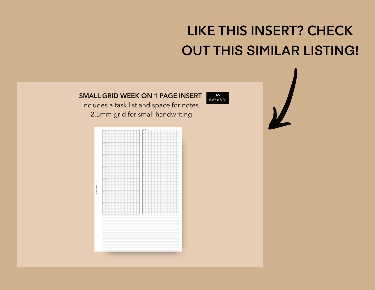 A5 Size Minimalist Hobonichi Weeks Printable Insert Fauxbonichi Weeks ...