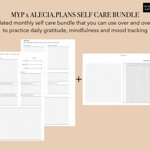Franklin Covey Compact MYP x Alecia.Plans Self Care Bundle, diário diário, diário de 5 minutos, gratidão diária, inserção de atenção plena