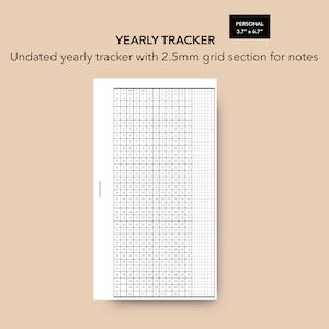 Personal Yearly Tracker, Printable Planner Inserts, Filofax Personal Yearly Tracker, LV MM Agenda Inserts