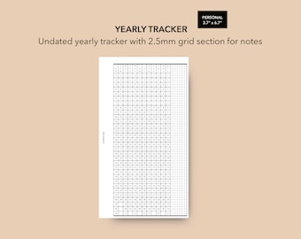 Personal Yearly Tracker, Printable Planner Inserts, Filofax Personal Yearly Tracker, LV MM Agenda Inserts