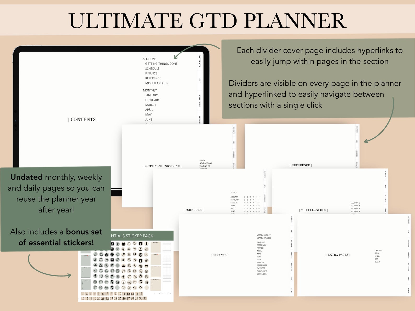 Ultimate GTD Digital Planner for Goodnotes and Notability, Getting ...