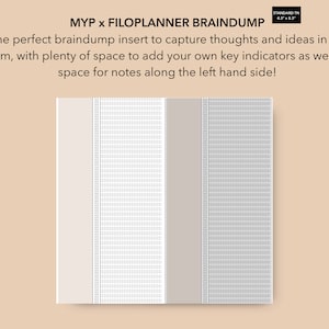 Standard TN MYP x Filoplanner Braindump Insert, standard TN inbox insert, to do list insert, travelers notebook inserts, MomYePlans