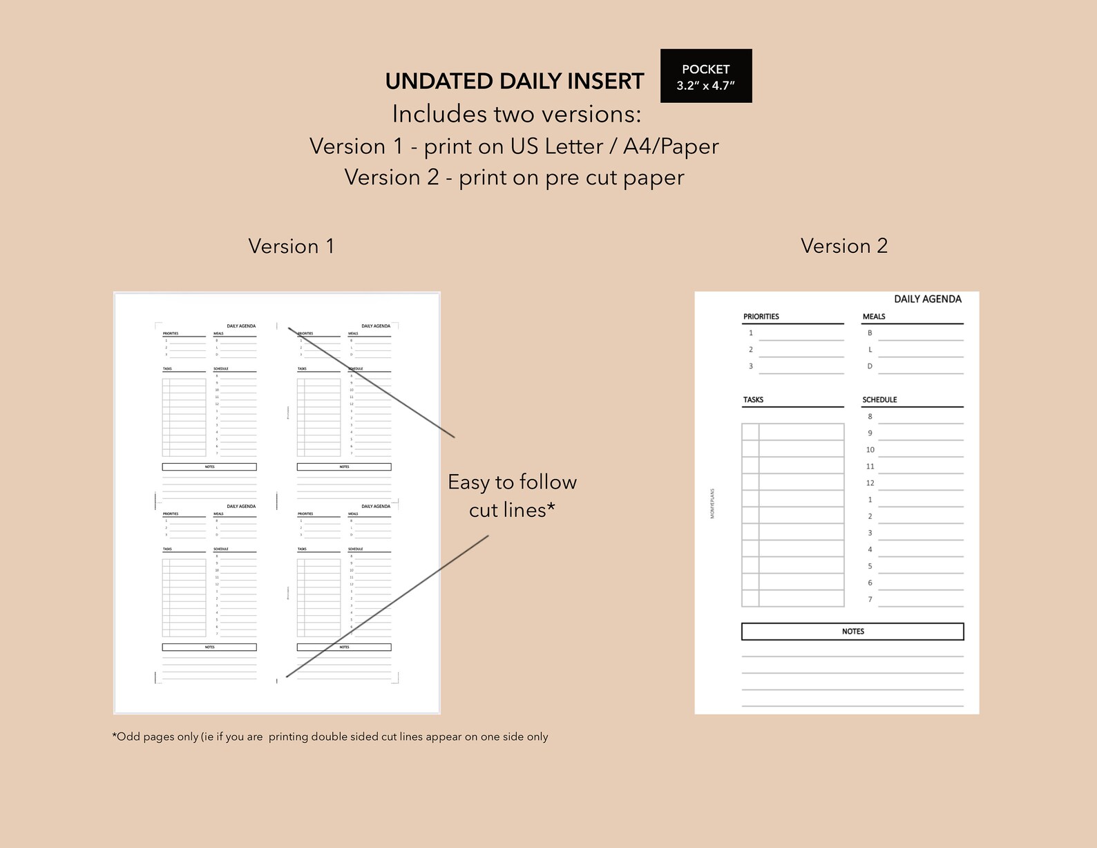 Pocket Size Daily Planner Printable Daily Agenda Daily Etsy