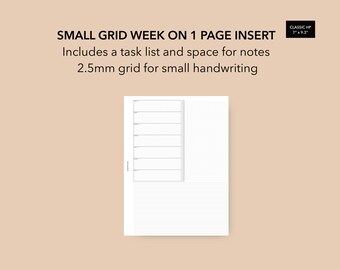 Classic Happy Planner Wocheneinlage, Undatierter Wochenplaner HP Classic, WO1P Printable Insert Classic HP Inserts, Woche im Überblick