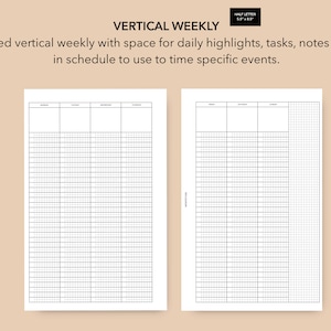 Half Letter Weekly Insert, Franklin Covey Classic weekly refill, half letter printable weekly insert, printable weekly inserts