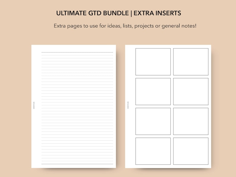 Mini HP GTD Planner Inserts Bundle, Getting Things Done Printable ...