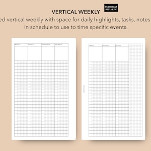 FC Compact Weekly Insert, Franklin Covey Compact weekly refill, FCC printable weekly insert, FCC printable weekly inserts, weekly agenda