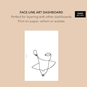 Pocket Size Line Art Dashboard, Minimal Mono Line Pocket Planner Dashboard, LV PM Agenda Dashboard,  Vellum Acetate Pocket Dashboard