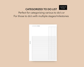 Classic Happy Planner To Do List Insert, Classic HP Inbox Printable Insert, Brain Dump Insert, Daily To Do List, Getting Things Done Method