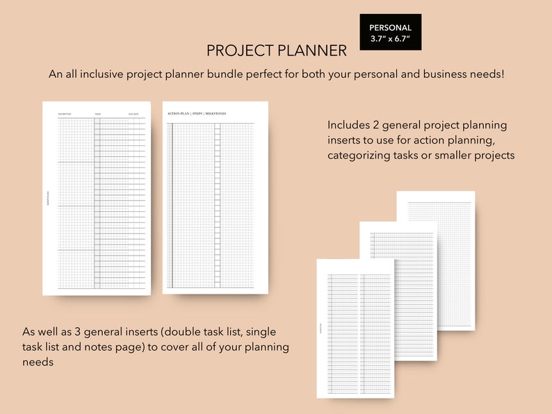 Personal Project Planner Bundle, Personal or Business Productivity ...