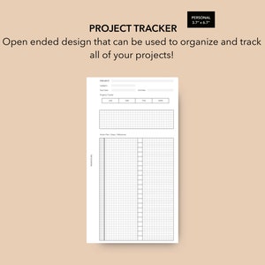 Personal Project Planner, Productivity Planner, Project Organizer, Project Management Insert, LV MM Agenda Filofax Personal Printable Insert