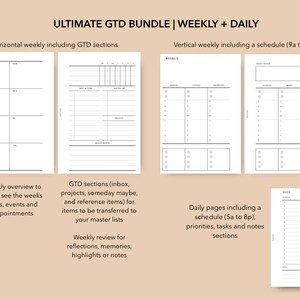 Pocket Ultimate GTD Bundle Printable Planner Inserts, GTD Method ...