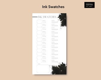 Fountain Pen Ink Swatch Dashboard Printable, Personal Ring Inserts (Digital Download)