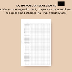 Half Letter Daily with Small Schedule and Tasks Insert, Franklin Covey Classic Printable Daily Planner Pages, Printable Daily Inserts, DO1P