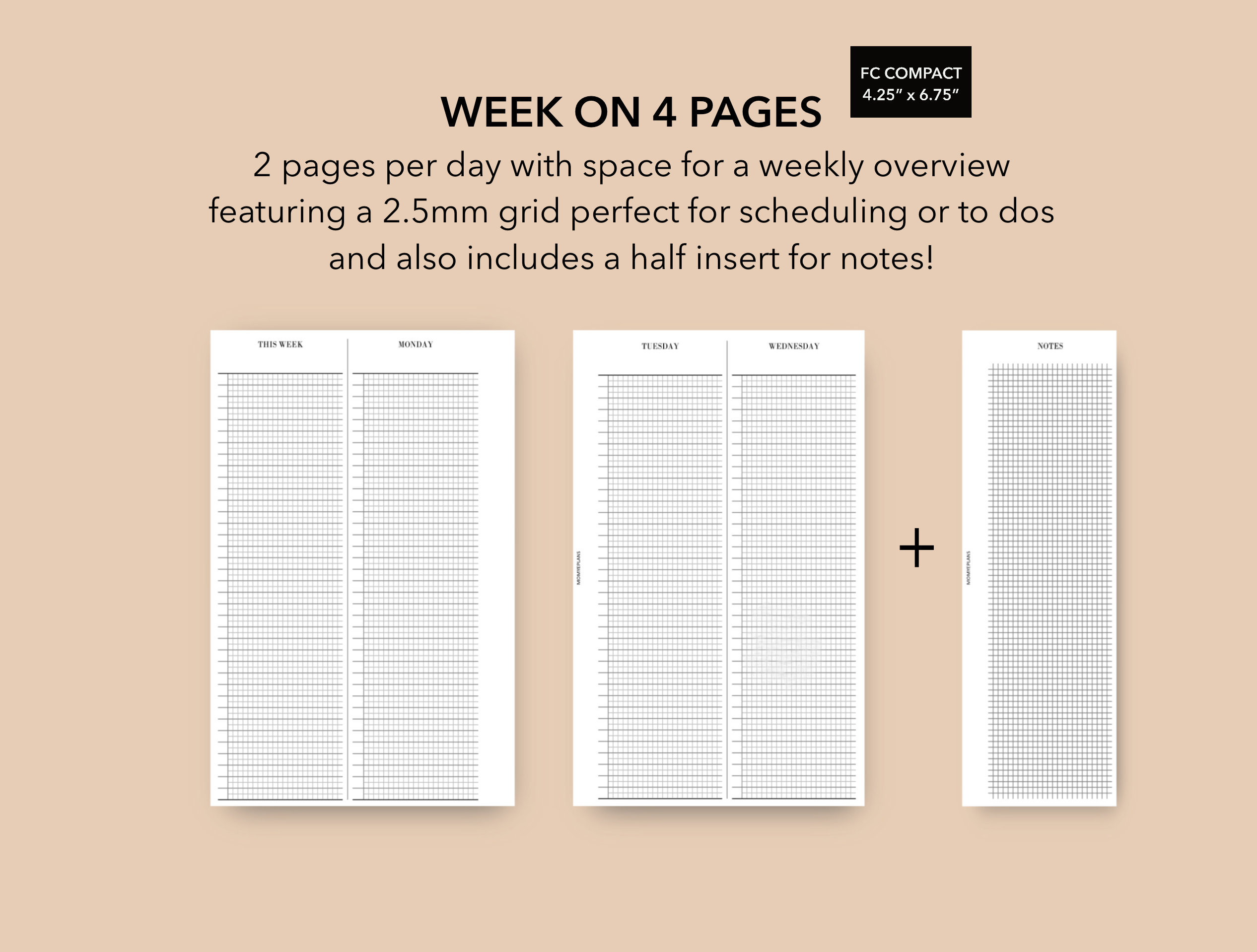Paper & Party Supplies Vertical Weekly Franklin Covey Planner Pages