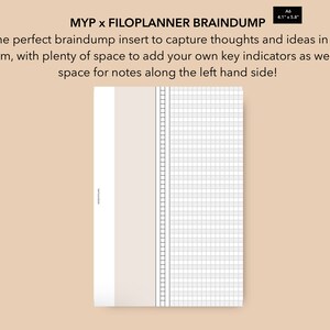 A6 MYP x Filoplanner Braindump Insert, A6 inbox insert, to do list insert, printable A6 inserts, MomYePlans