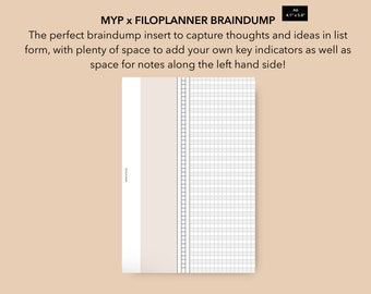A6 MYP x Filoplanner Braindump Insert, A6 inbox insert, to do list insert, printable A6 inserts, MomYePlans
