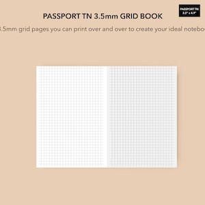 Passport TN 3.5mm Grid Notebook, Printable passport travelers notebook, passport travelers grid notebook | Momyeplans