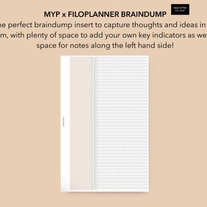 Franklin Covey MYP x Filoplanner Braindump Insert, halber Brief Inbox Insert, To do List Insert, Franklin Covey Inserts