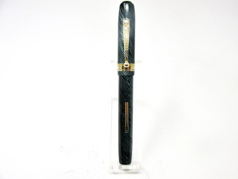 Wearever Subbrand 1930s hard to find Near mint Vintage Jefferson BlueGreenBlack Striped Fountain Pen