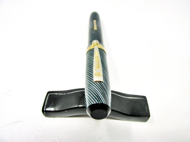 Wearever Subbrand 1930s hard to find Near mint Vintage Jefferson BlueGreenBlack Striped Fountain Pen