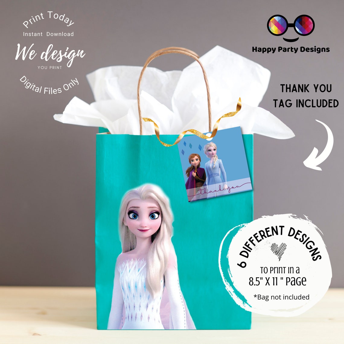 Frozen printable Cut-out Printable Frozen Party Bag Fronts | Etsy