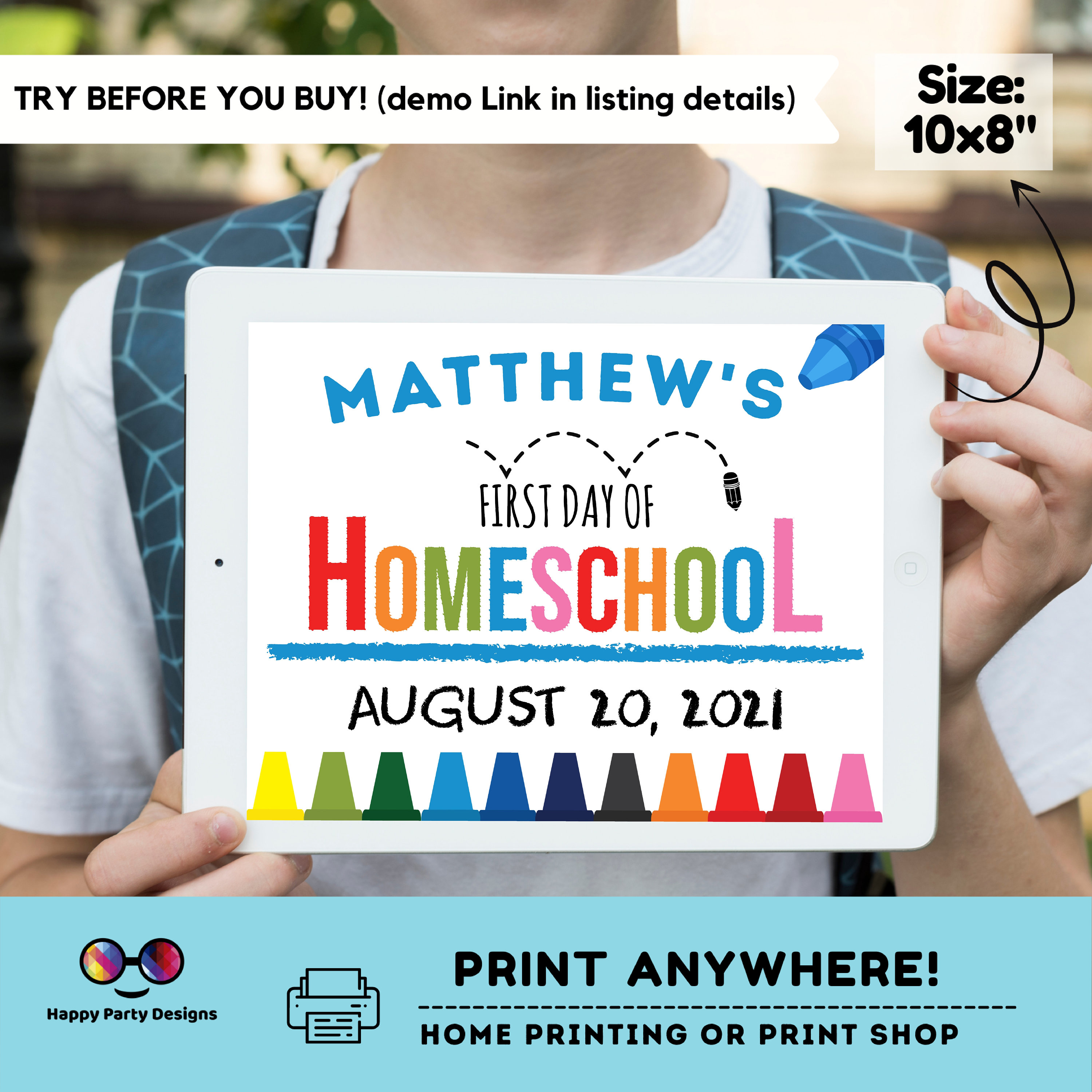 Editable First day of Homeschool Homeschooling Sign 1st | Etsy