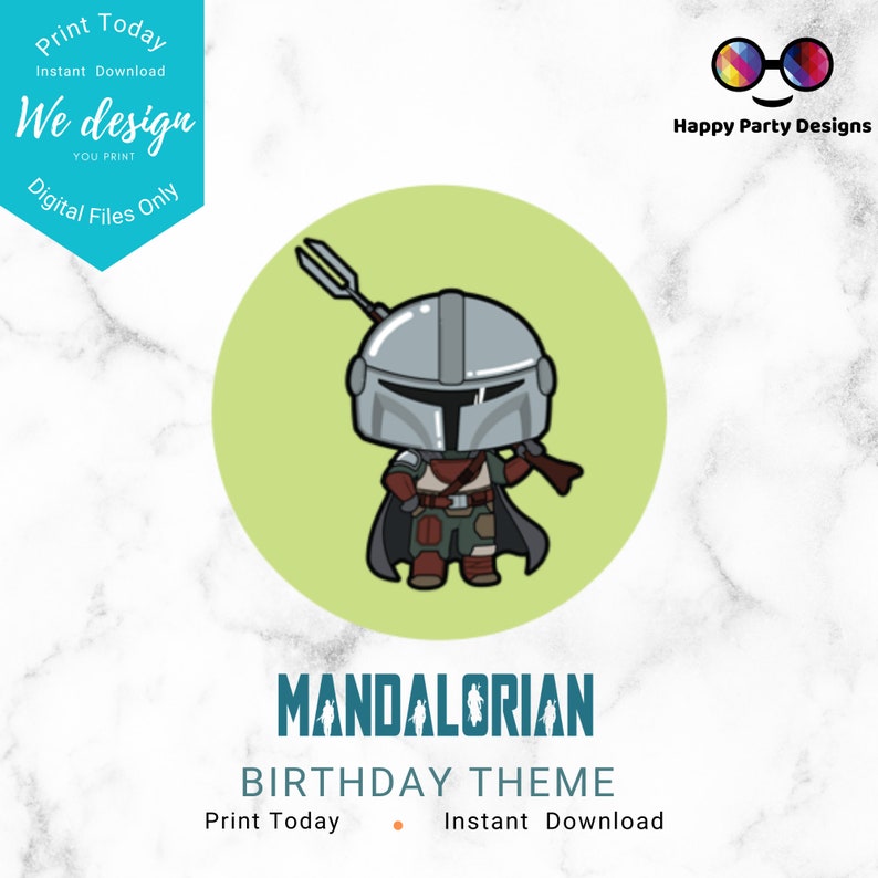 PRINTABLE Mandalorian Pennant Banner Banner Digital Birthday Boy Instant Download Star Wars decoration Mandalorian Party