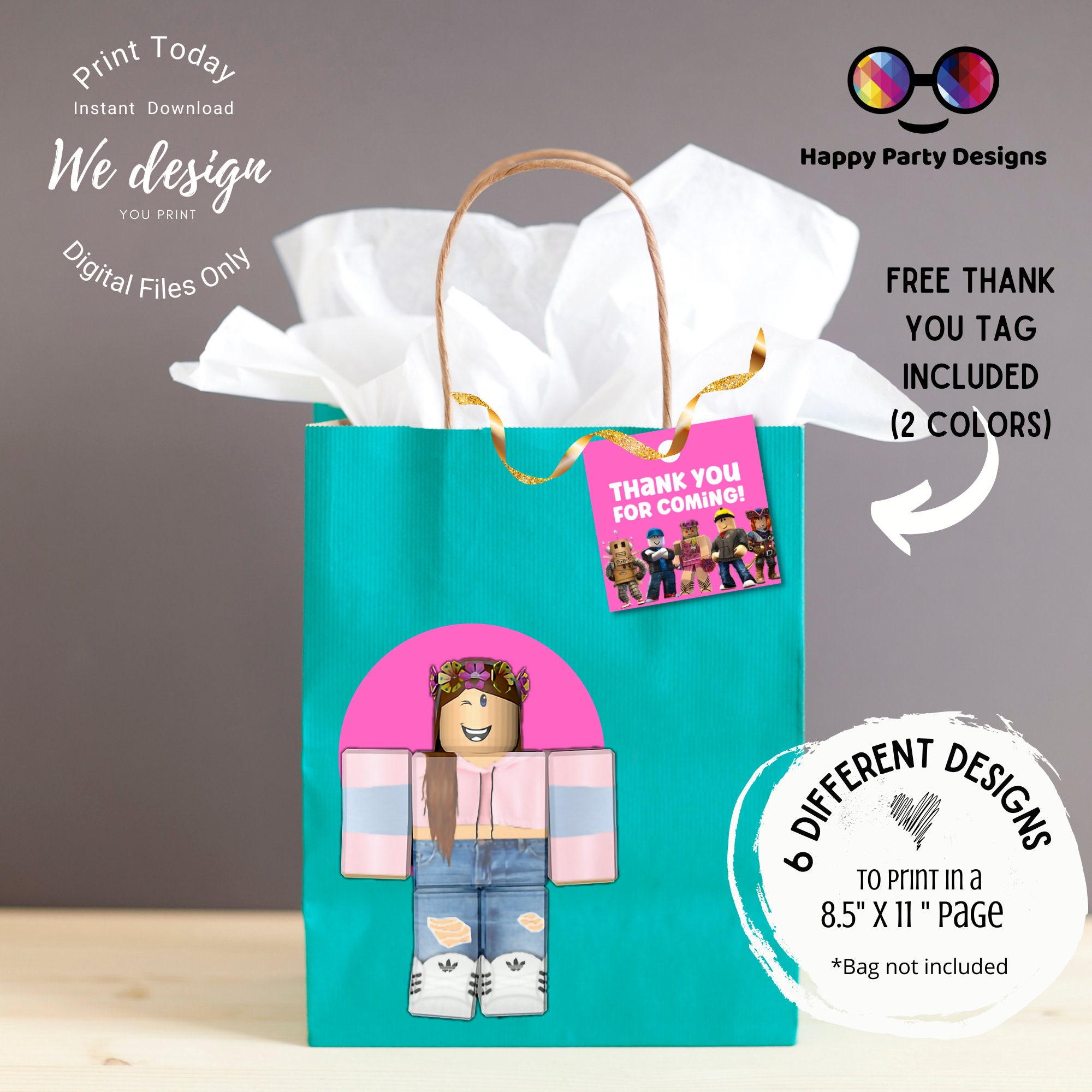 Roblox printable Cut-out Printable Roblox Party Bag Fronts | Etsy