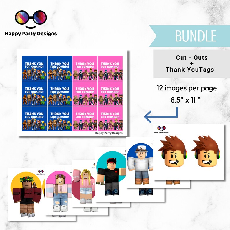 Roblox printable Cut-out Printable Roblox Party Bag Fronts | Etsy