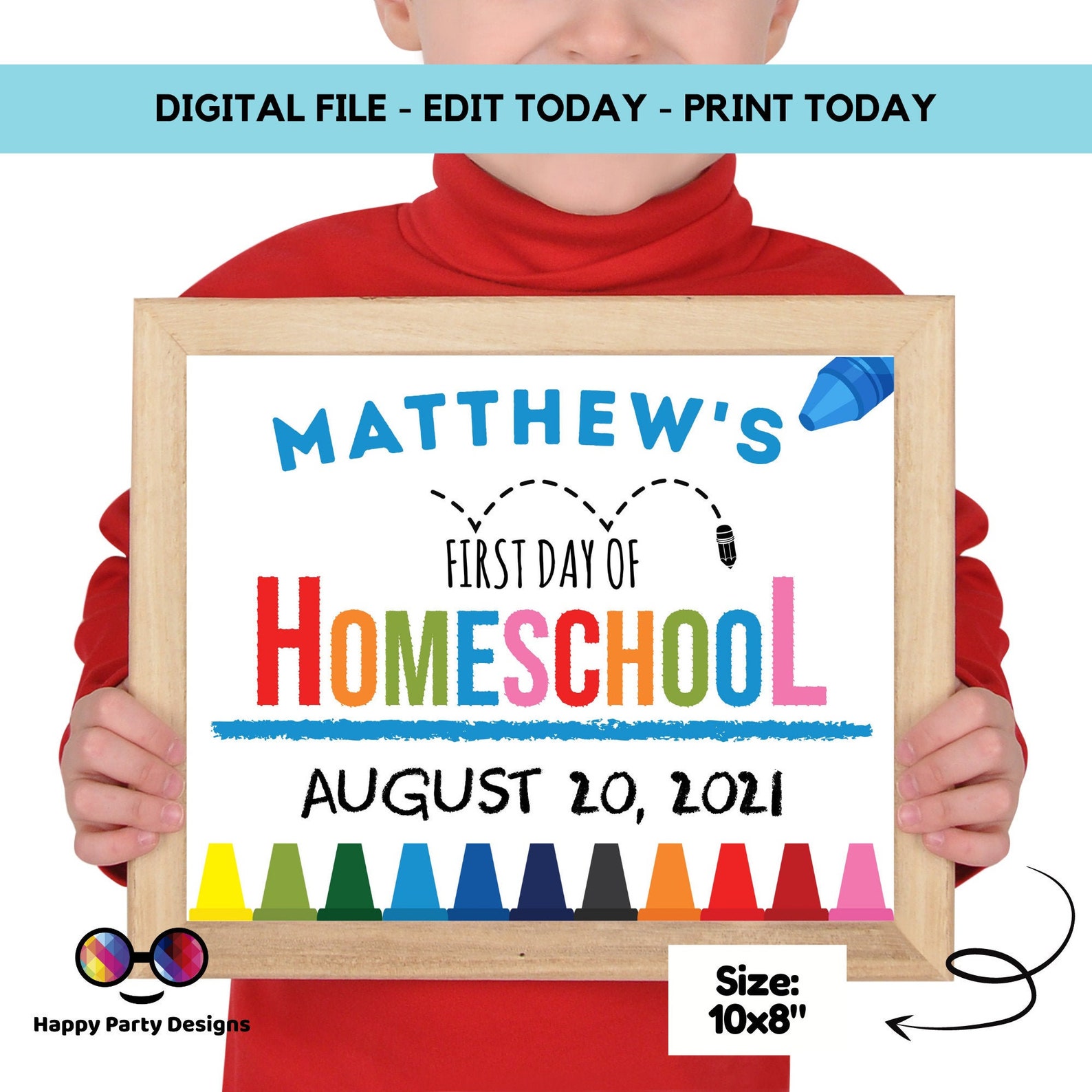 Editable First day of Homeschool Homeschooling Sign 1st | Etsy