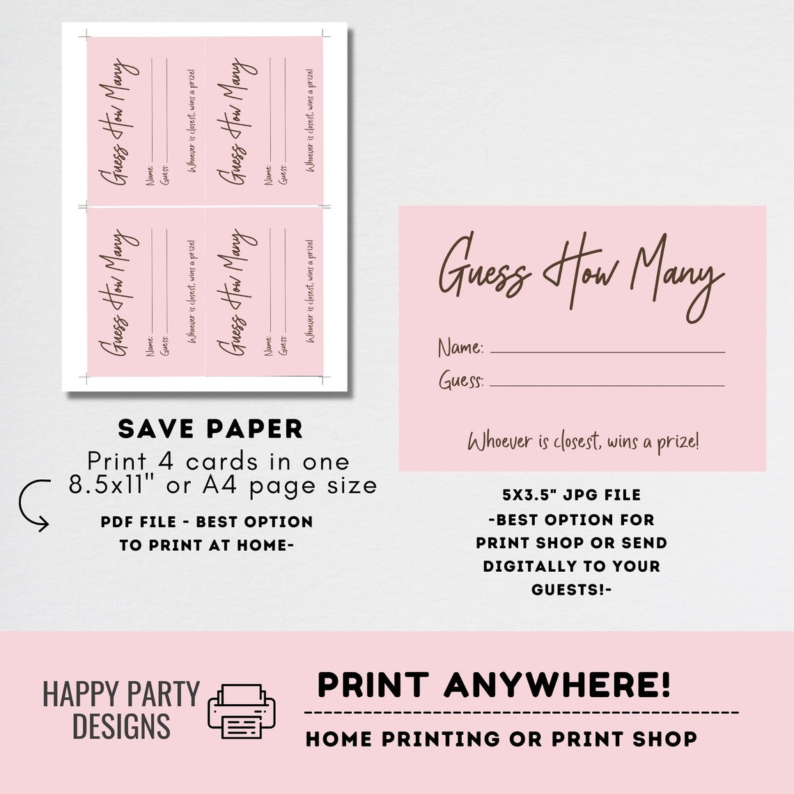 Editable Guessing Game Cards Printable Guess Cards Baby - Etsy