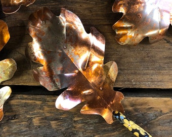 Large oak copper leaf narrow