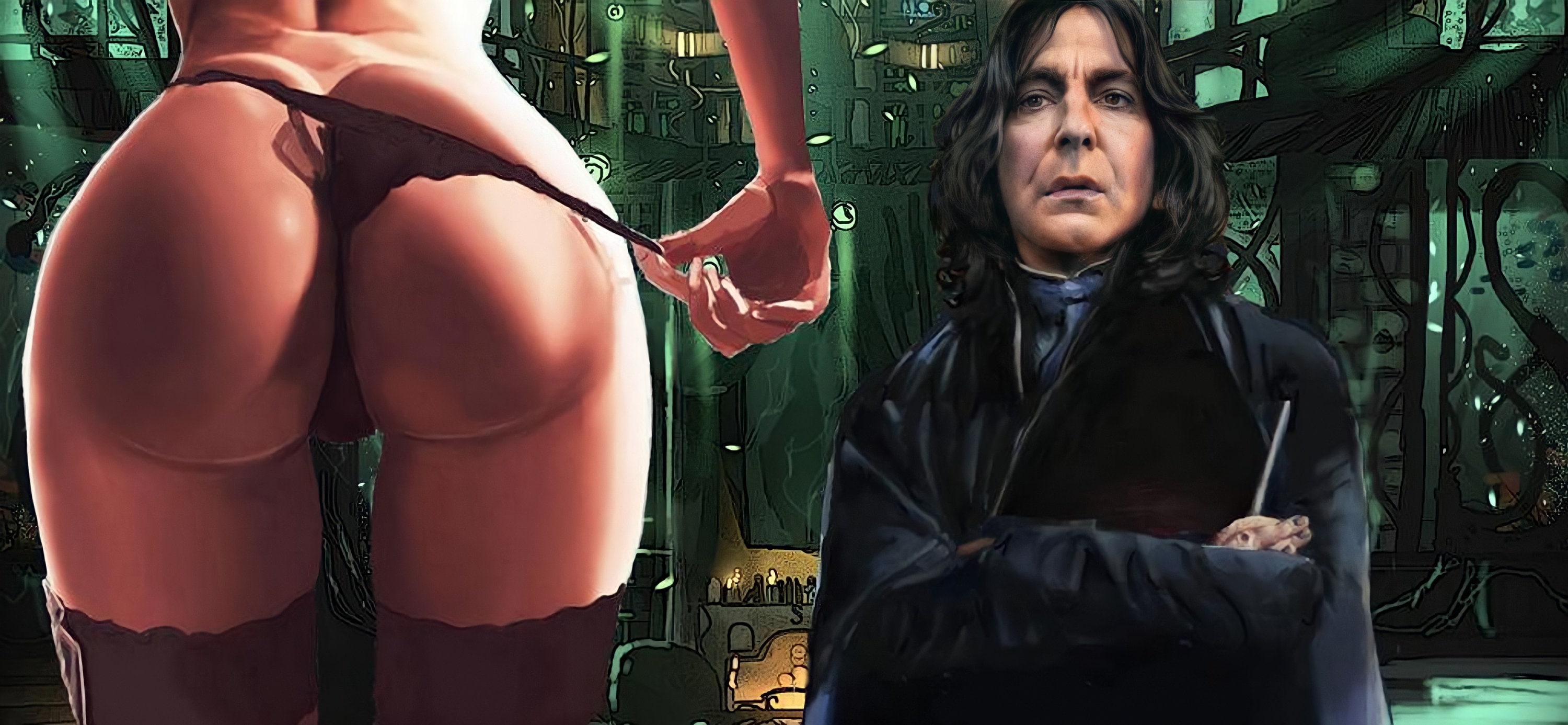 Erotisches Poster mit Severus Snape. 