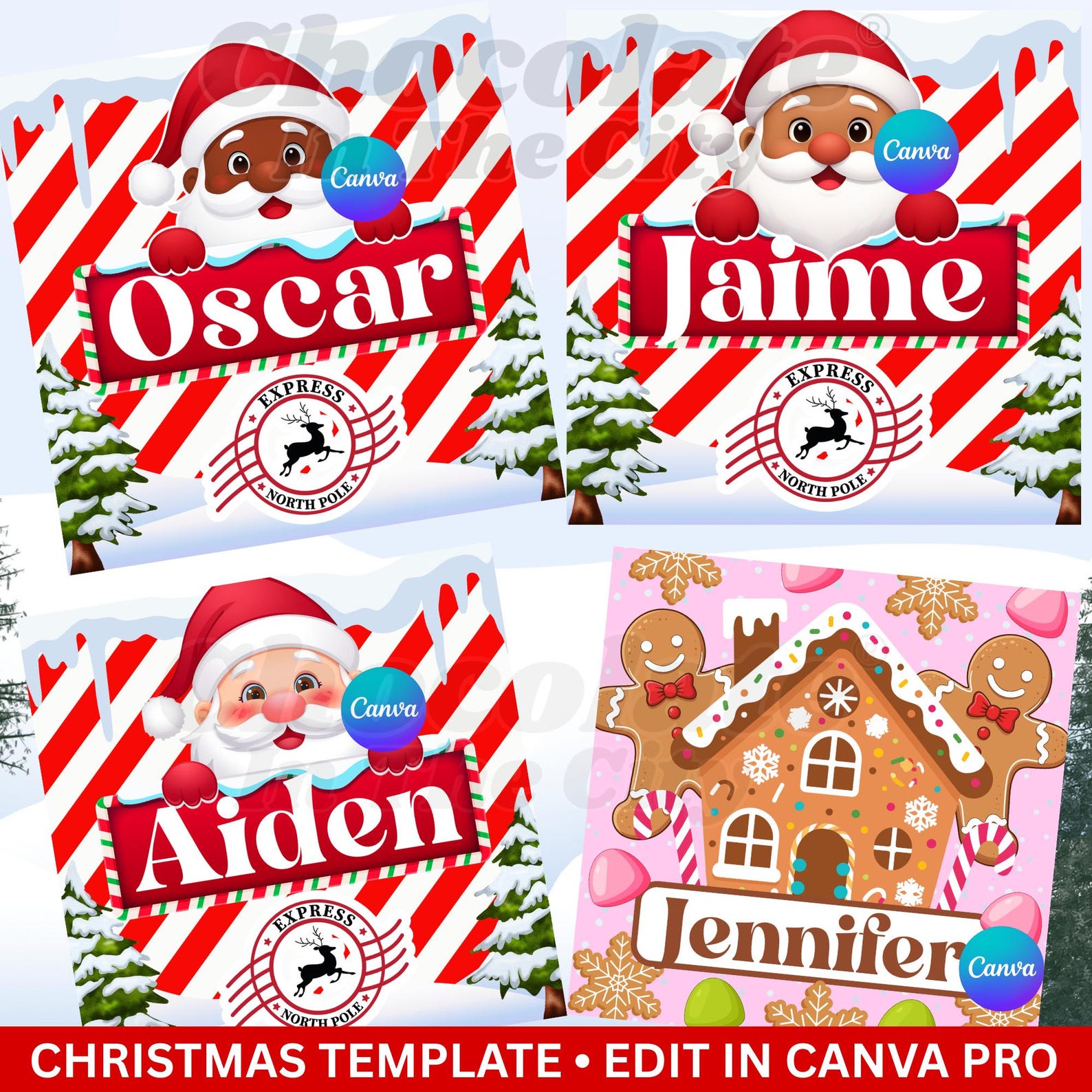 Editable Christmas Box Templates Diverse Santa Gift Boxes