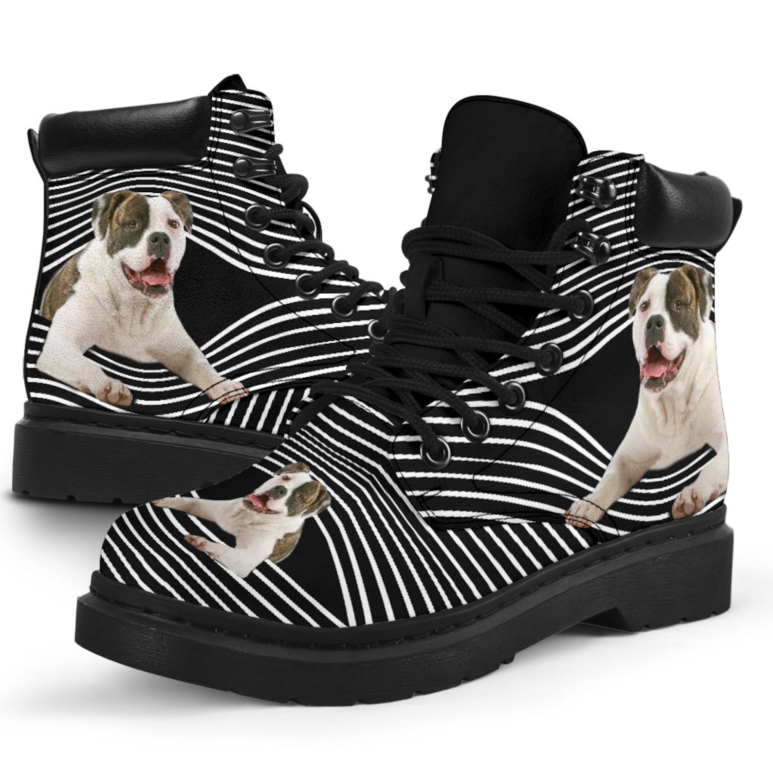 American Bulldog Lines All Season Boots Best Custom Gift Etsy